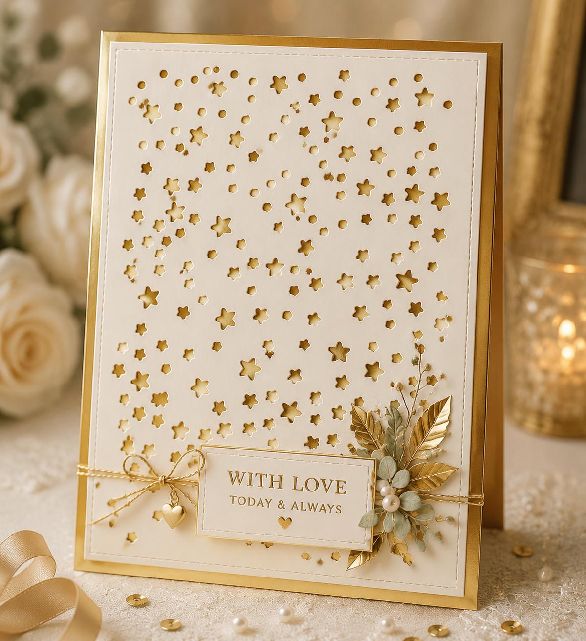 Scattered Stars Background Metal Cutting Die for Card Making Scrapbooking and Paper Crafts