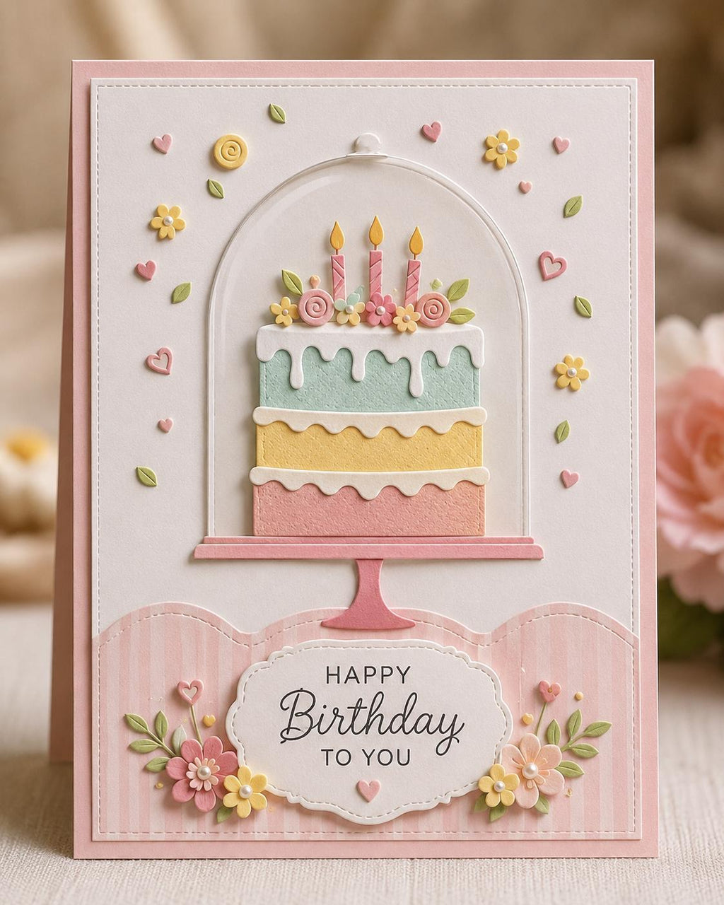 Birthday Cake Dome Metal Cutting Dies Set for Card Making Scrapbooking and Celebration Crafts