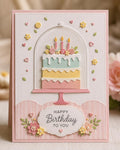 Birthday Cake Dome Metal Cutting Dies Set for Card Making Scrapbooking and Celebration Crafts