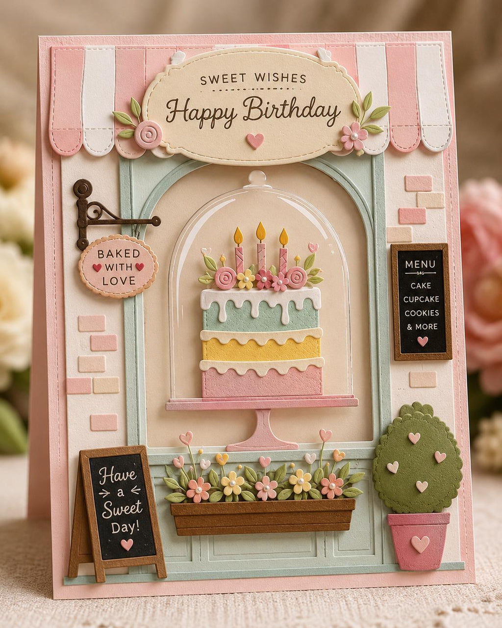 Birthday Cake Dome Metal Cutting Dies Set for Card Making Scrapbooking and Celebration Crafts