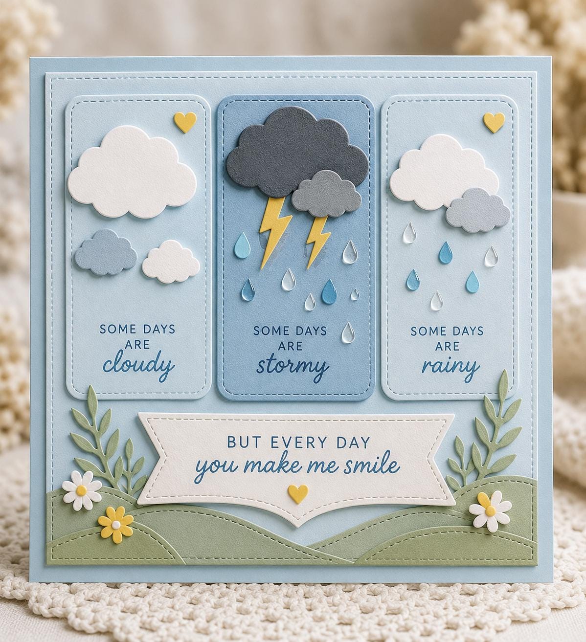 Layered Cloud and Rain Metal Cutting Dies: Card Making, Scrapbooking Supplies
