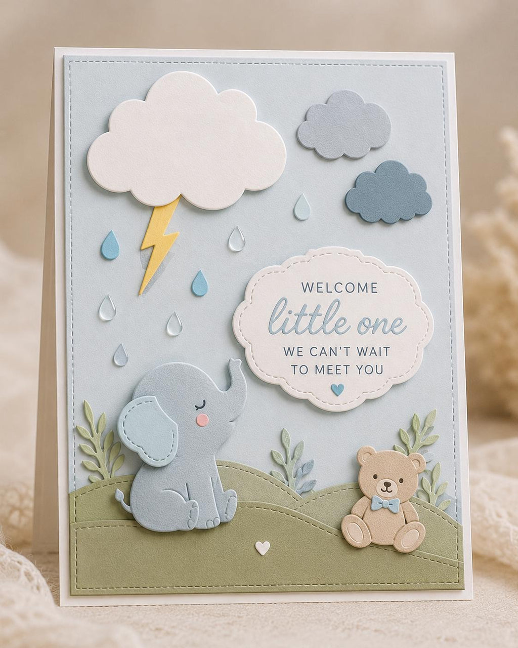 Layered Cloud and Rain Metal Cutting Dies: Card Making, Scrapbooking Supplies