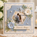 Hexagon Floral Photo Frame Metal Cutting Dies, Wedding Card Making, Scrapbooking, Layered Accents