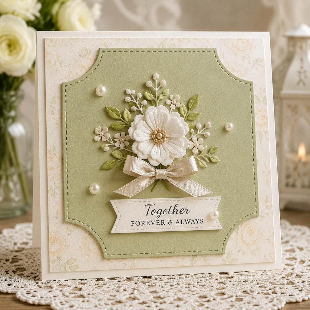 Hexagon Floral Photo Frame Metal Cutting Dies, Wedding Card Making, Scrapbooking, Layered Accents