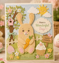 Easter Rabbit Scene Metal Cutting Dies Set for Card Making Scrapbooking and Spring Crafts