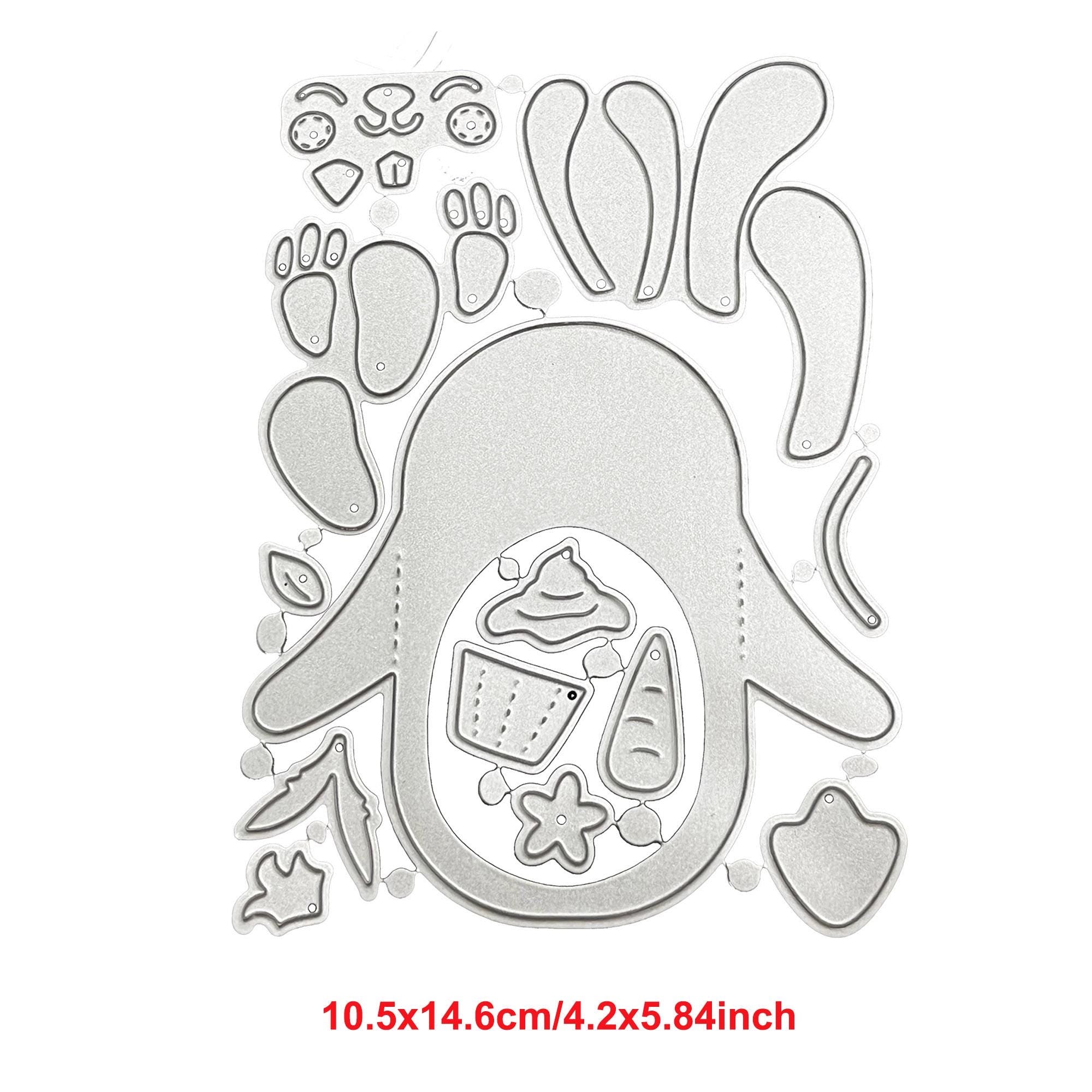 Easter Rabbit Scene Metal Cutting Dies Set for Card Making Scrapbooking and Spring Crafts