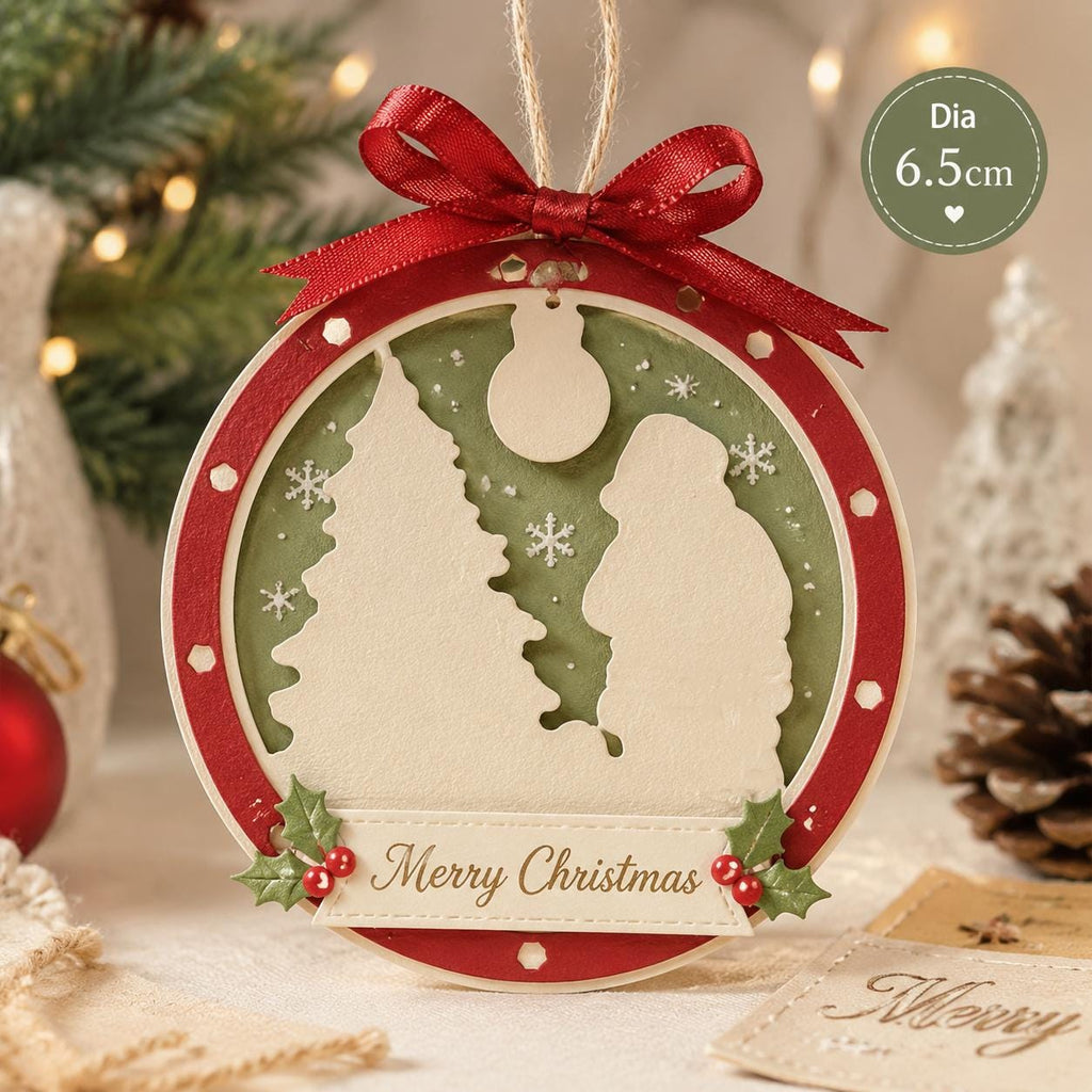 Christmas Ornament Frame Metal Cutting Dies (6.5cm Diameter)