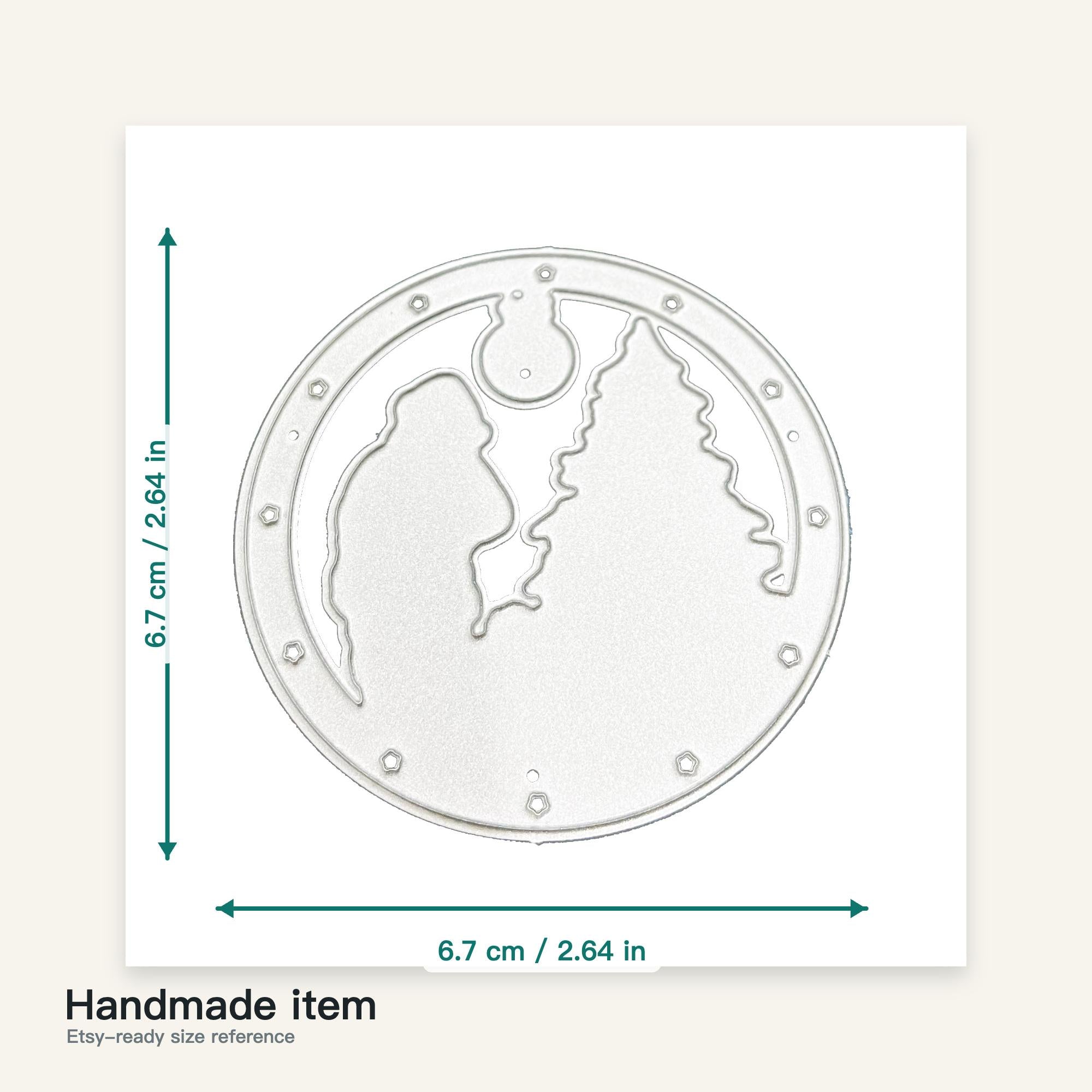 Christmas Ornament Frame Metal Cutting Dies (6.5cm Diameter)