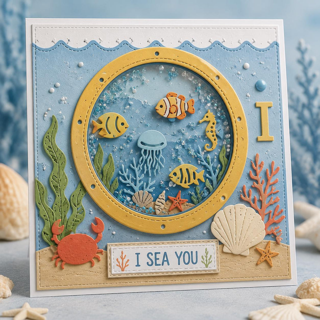 Ocean Porthole Metal Cutting Dies Set for Card Making Scrapbooking and Nautical Crafts