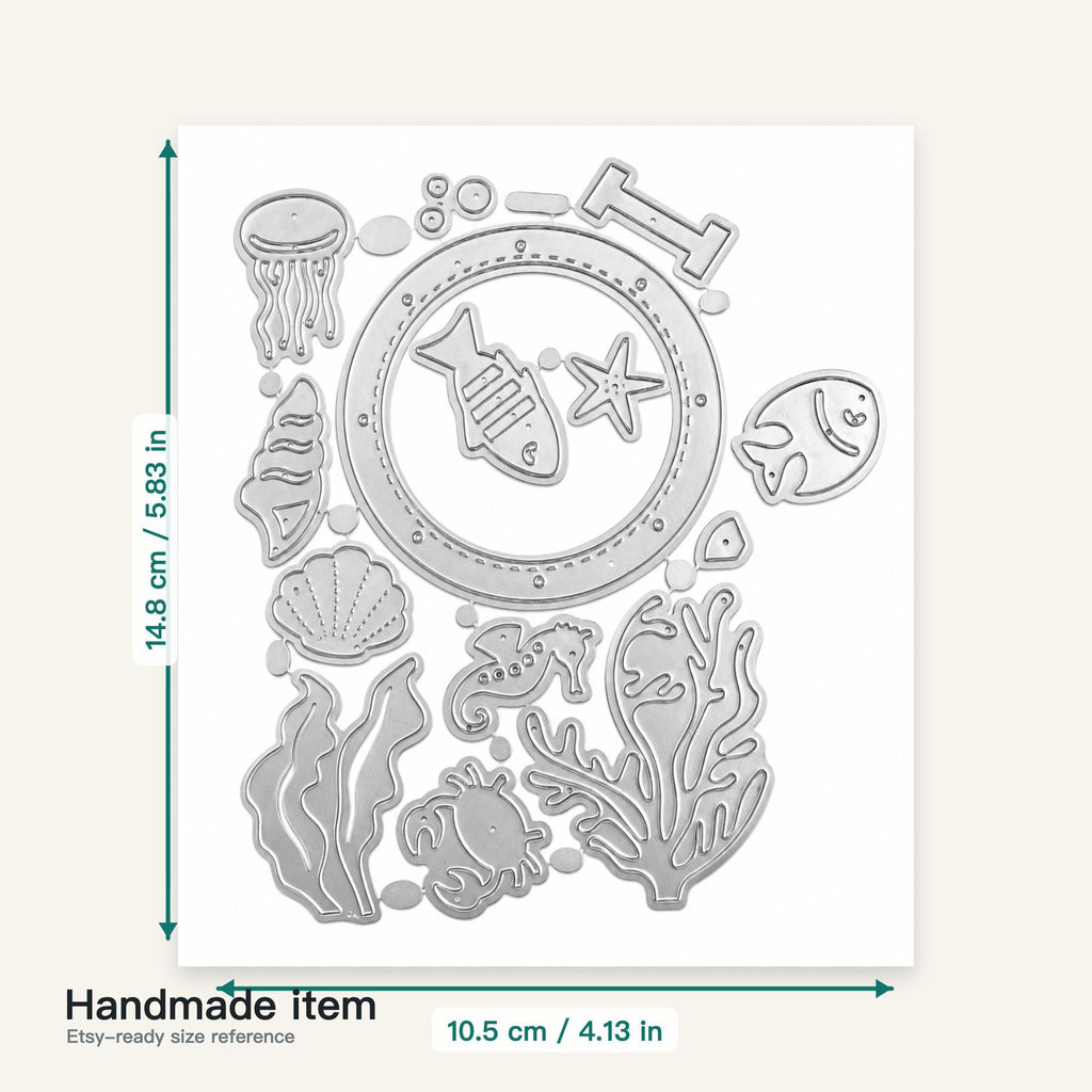 Ocean Porthole Metal Cutting Dies Set for Card Making Scrapbooking and Nautical Crafts