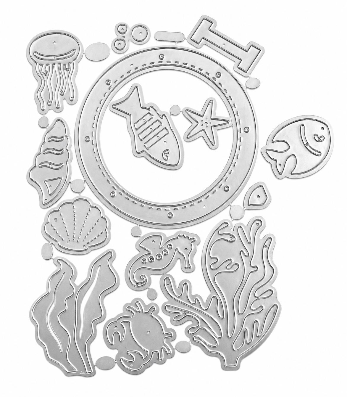 Ocean Porthole Metal Cutting Dies Set for Card Making Scrapbooking and Nautical Crafts
