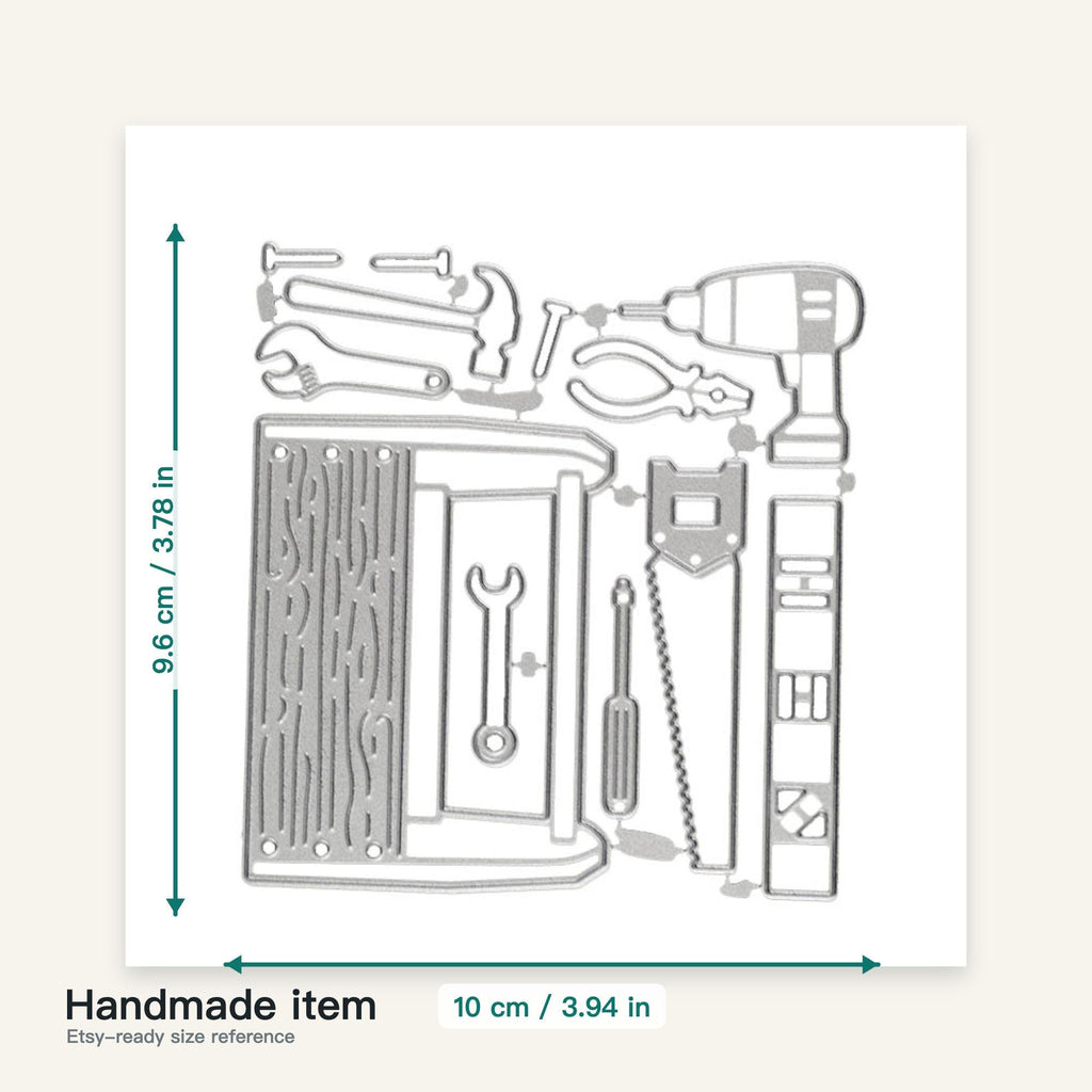 Fathers Day Toolbox Metal Cutting Dies Set for Card Making Scrapbooking and DIY Crafts