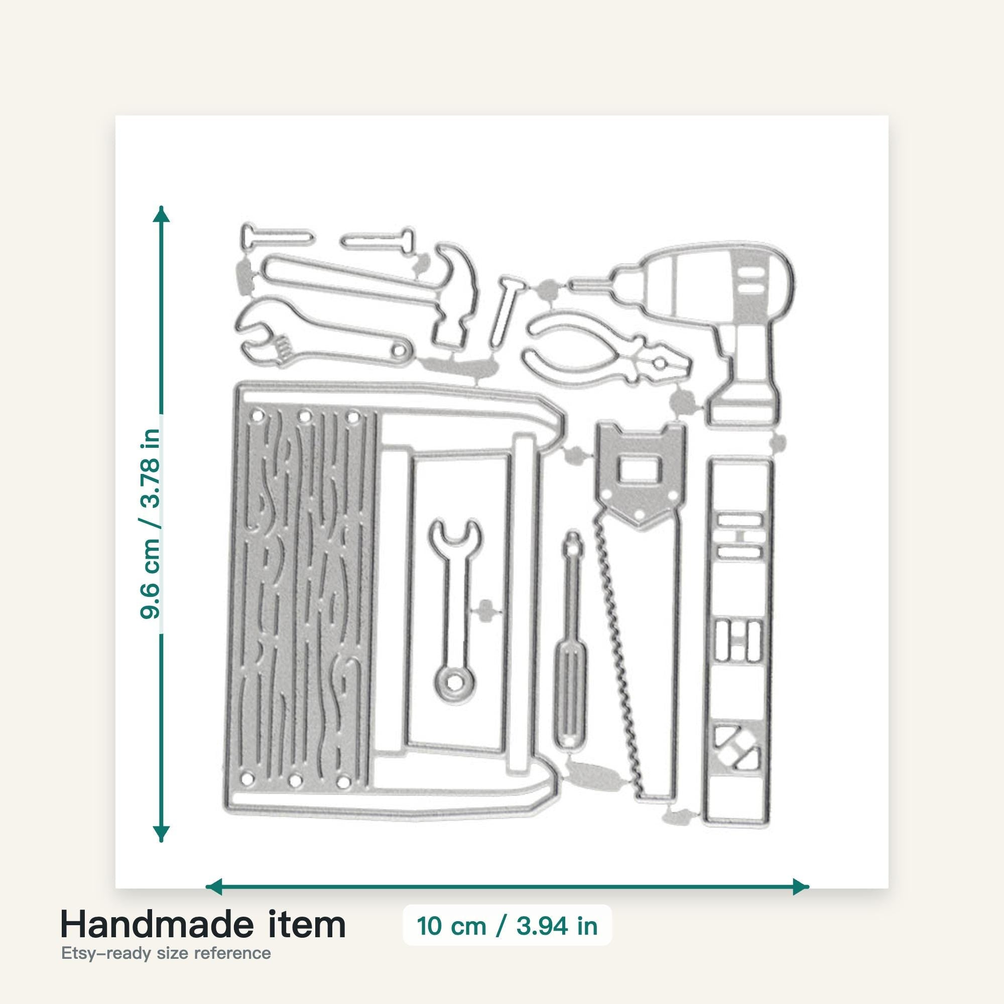 Fathers Day Toolbox Metal Cutting Dies Set for Card Making Scrapbooking and DIY Crafts