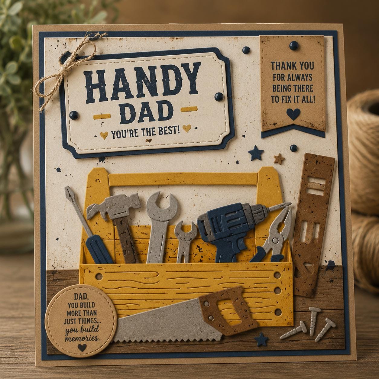 Fathers Day Toolbox Metal Cutting Dies Set for Card Making Scrapbooking and DIY Crafts