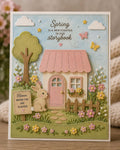 Spring Cottage Rabbit Metal Cutting Dies Set for Card Making Scrapbooking and Easter Crafts
