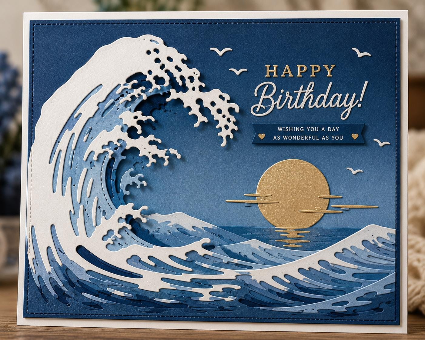 Wave Metal Cutting Die: Japanese Art Inspired Card Making Tool