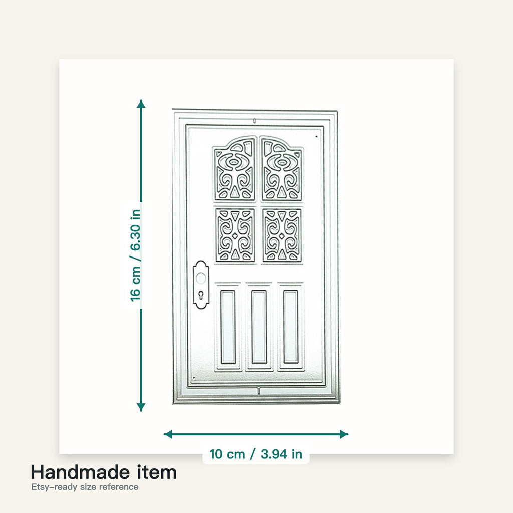 Floral Front Door Metal Cutting Die for Card Making Scrapbooking and Welcome Home Crafts