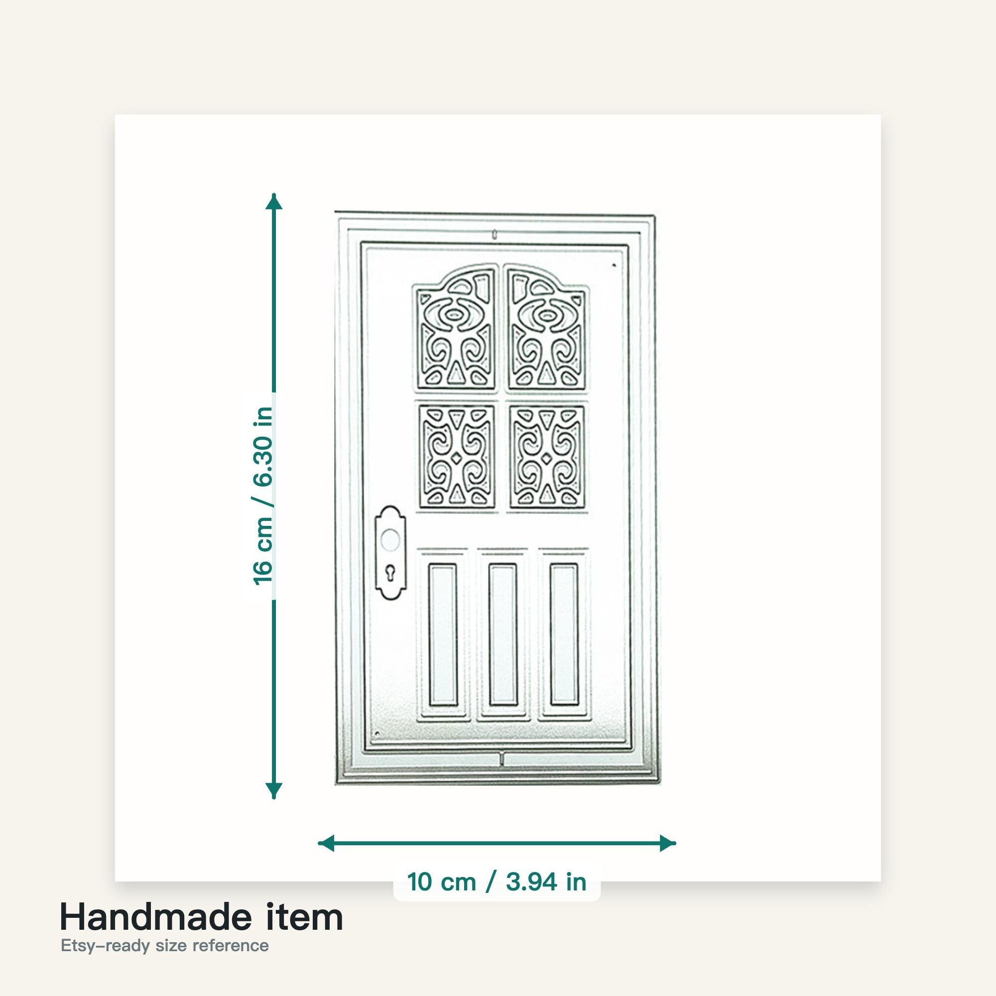 Floral Front Door Metal Cutting Die for Card Making Scrapbooking and Welcome Home Crafts
