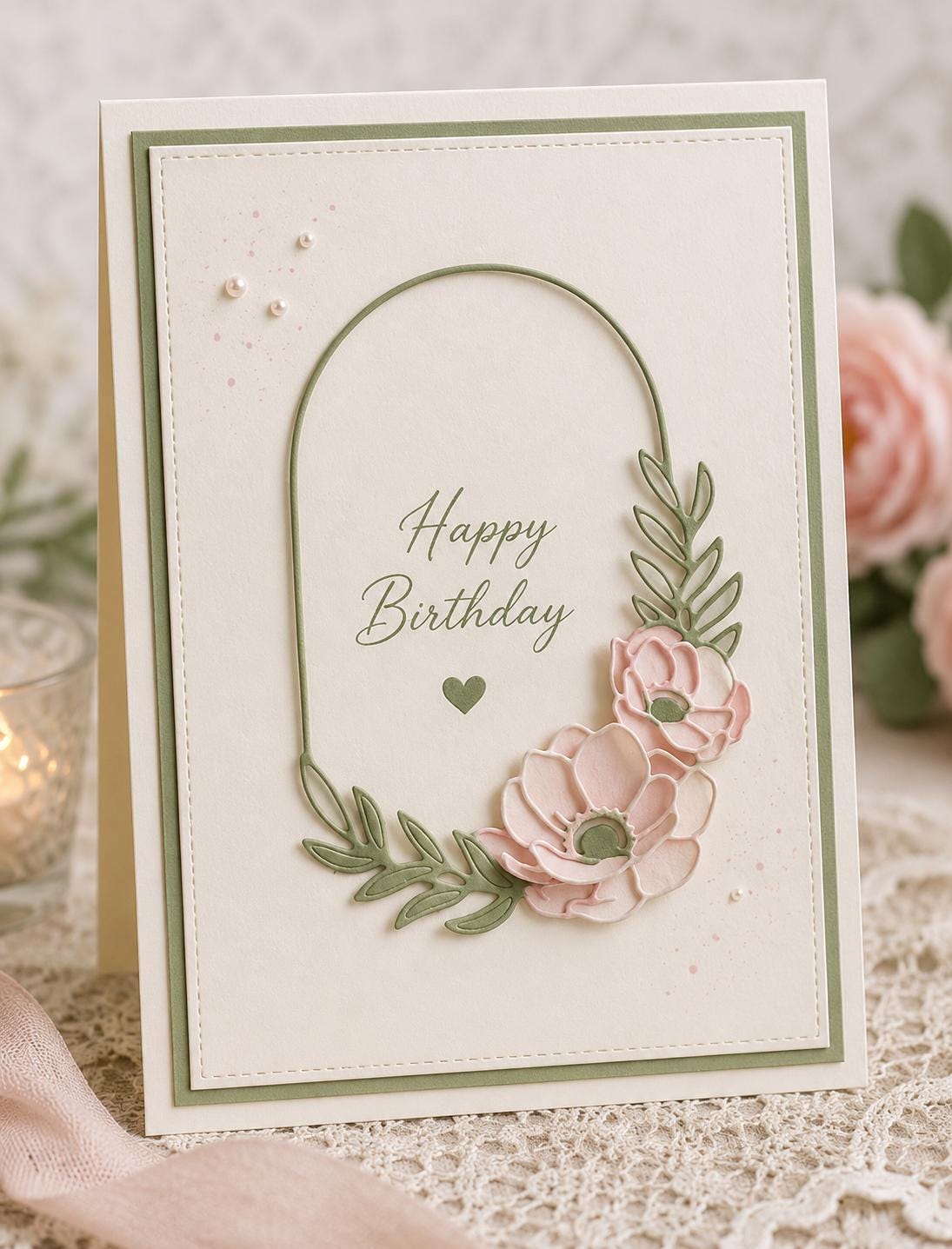 Floral Arch Wreath Metal Cutting Dies for Card Making, Scrapbooking (17 x 8.2 cm)