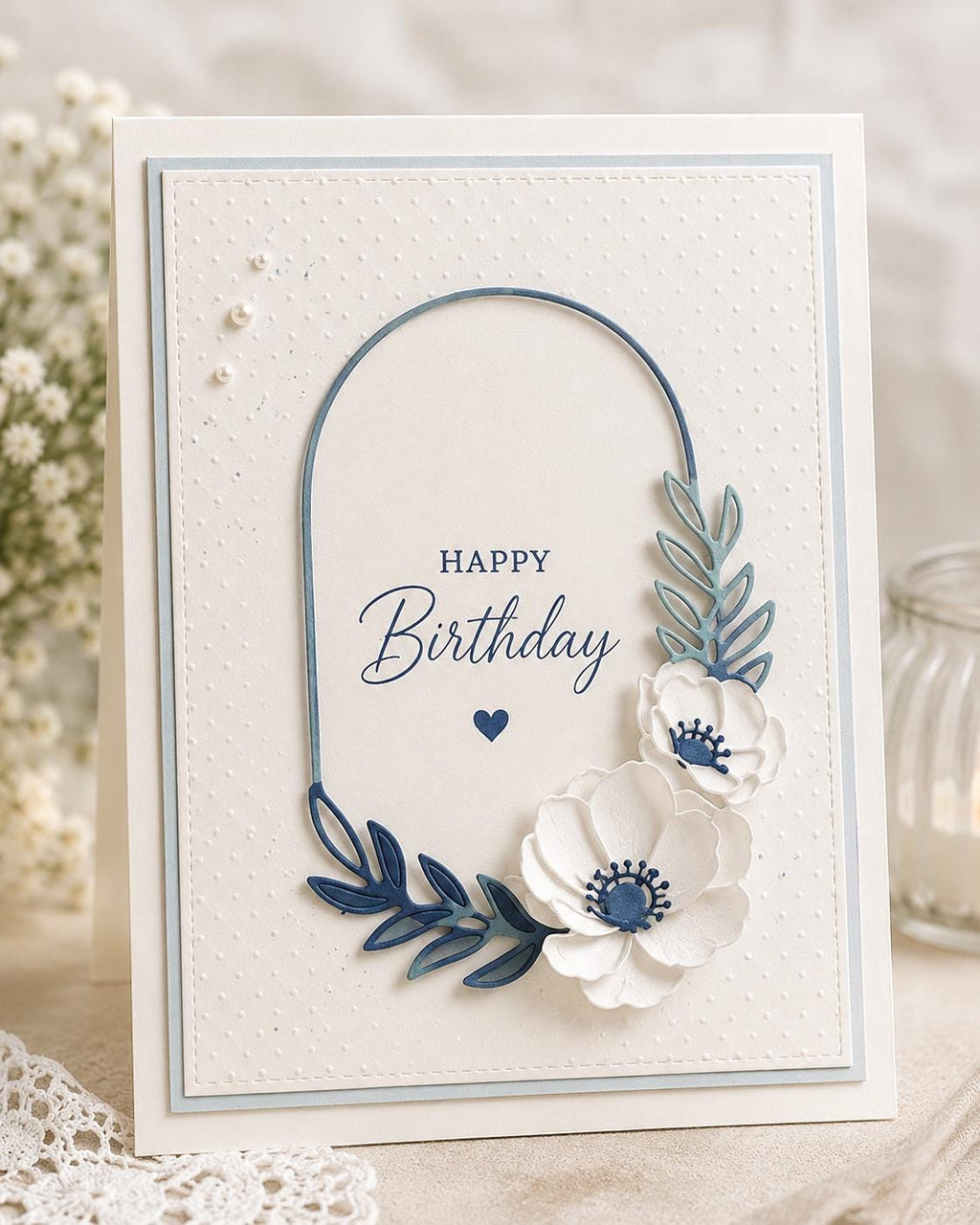 Floral Arch Wreath Metal Cutting Dies for Card Making, Scrapbooking (17 x 8.2 cm)