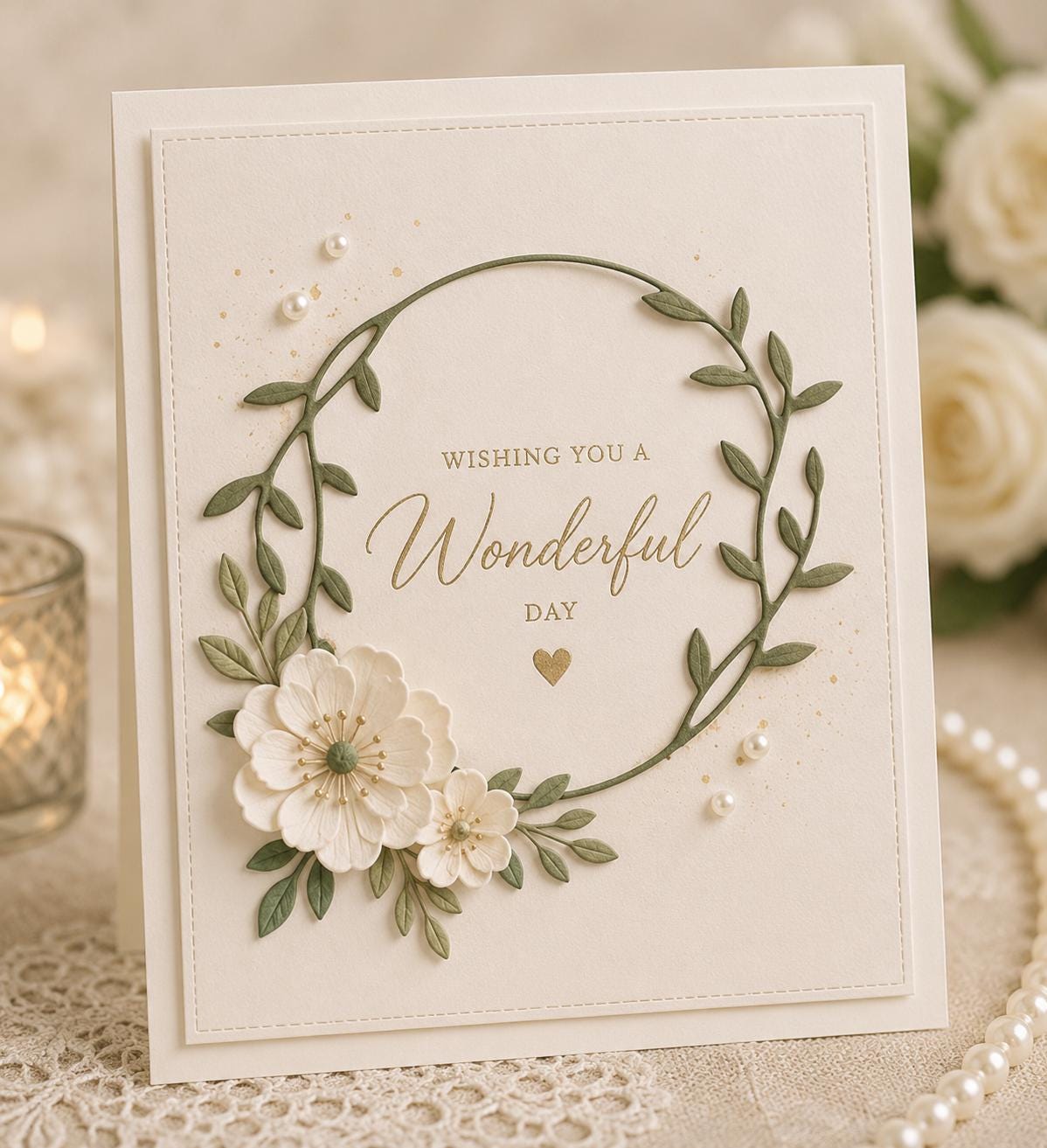 Floral Arch Wreath Metal Cutting Dies for Card Making, Scrapbooking (17 x 8.2 cm)