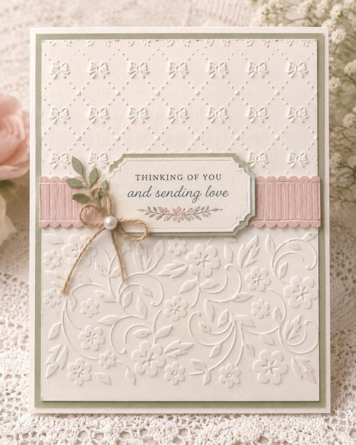 Bow and Floral Embossing Folder 12 x 15 cm for Card Making and Scrapbooking