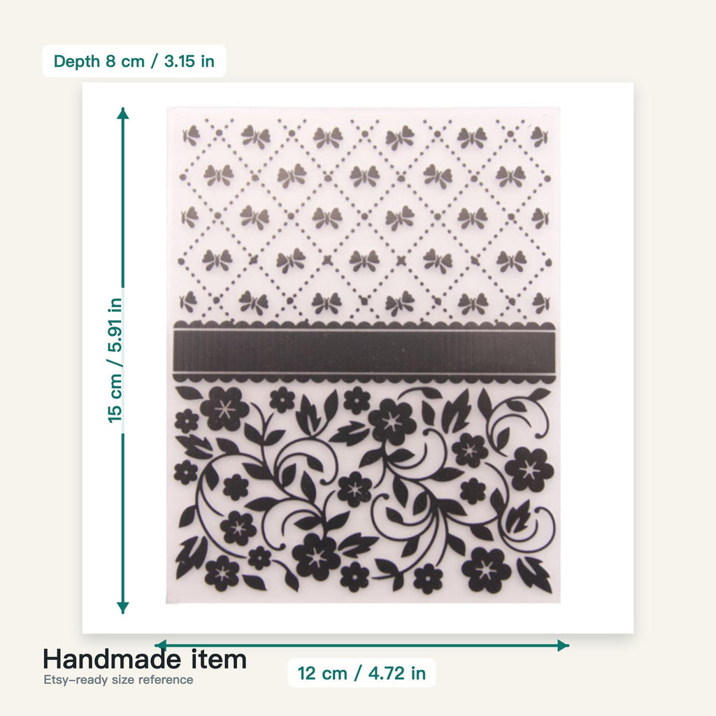 Bow and Floral Embossing Folder 12 x 15 cm for Card Making and Scrapbooking