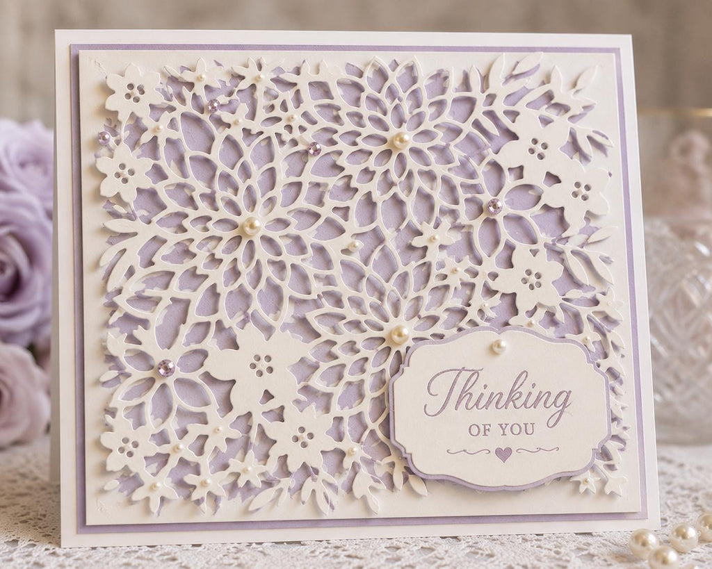 Dahlia Floral Background Metal Cutting Die for Card Making Scrapbooking and Paper Crafts