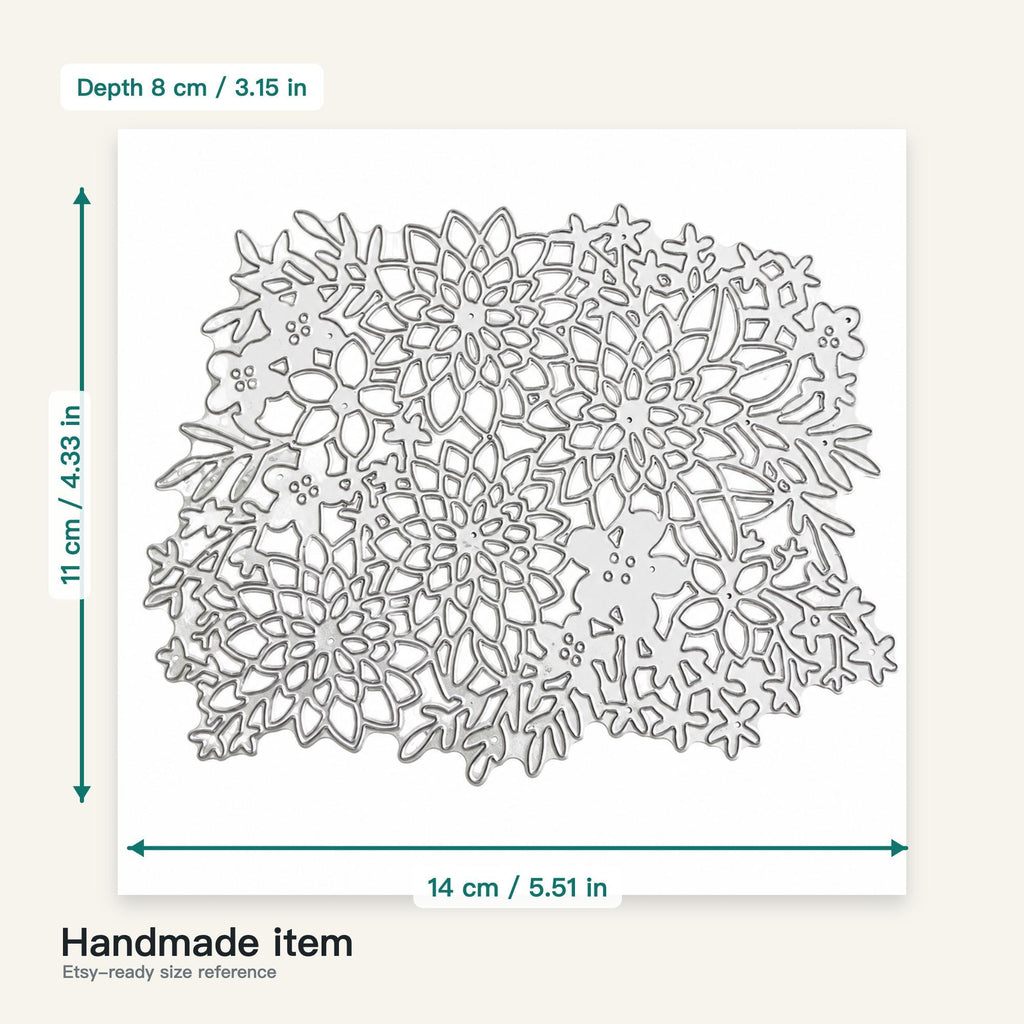 Dahlia Floral Background Metal Cutting Die for Card Making Scrapbooking and Paper Crafts