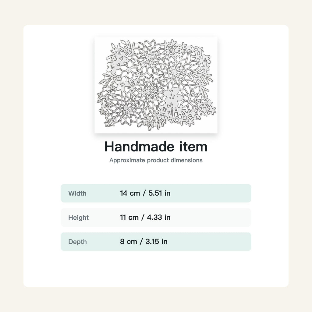 Dahlia Floral Background Metal Cutting Die for Card Making Scrapbooking and Paper Crafts