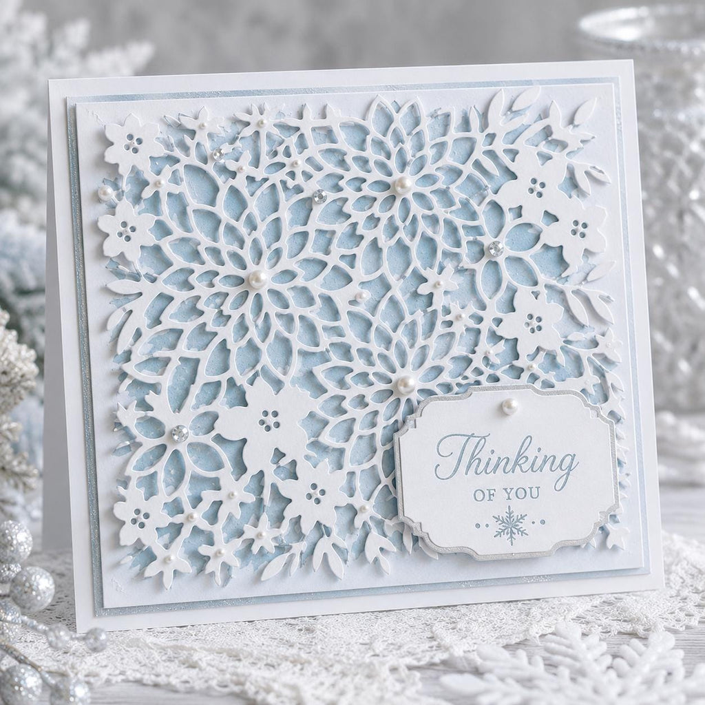 Dahlia Floral Background Metal Cutting Die for Card Making Scrapbooking and Paper Crafts