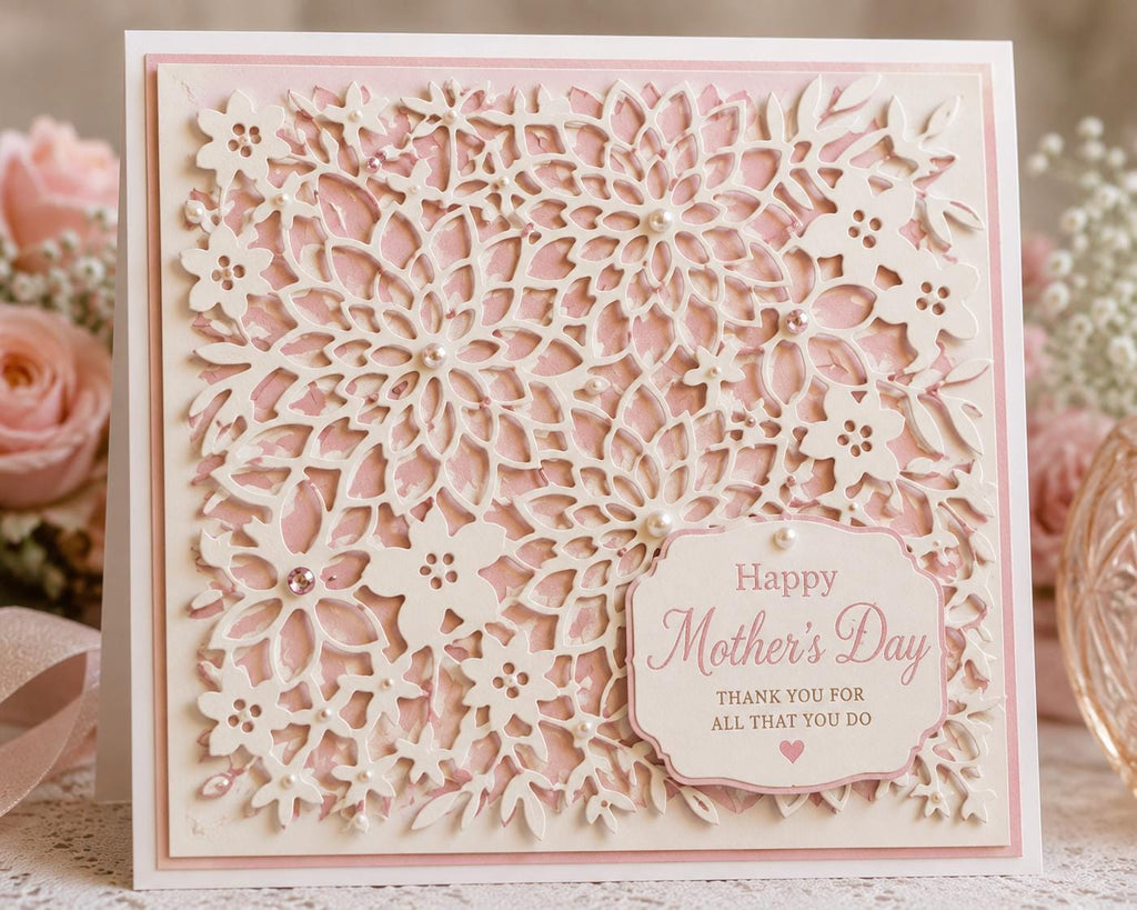 Dahlia Floral Background Metal Cutting Die for Card Making Scrapbooking and Paper Crafts
