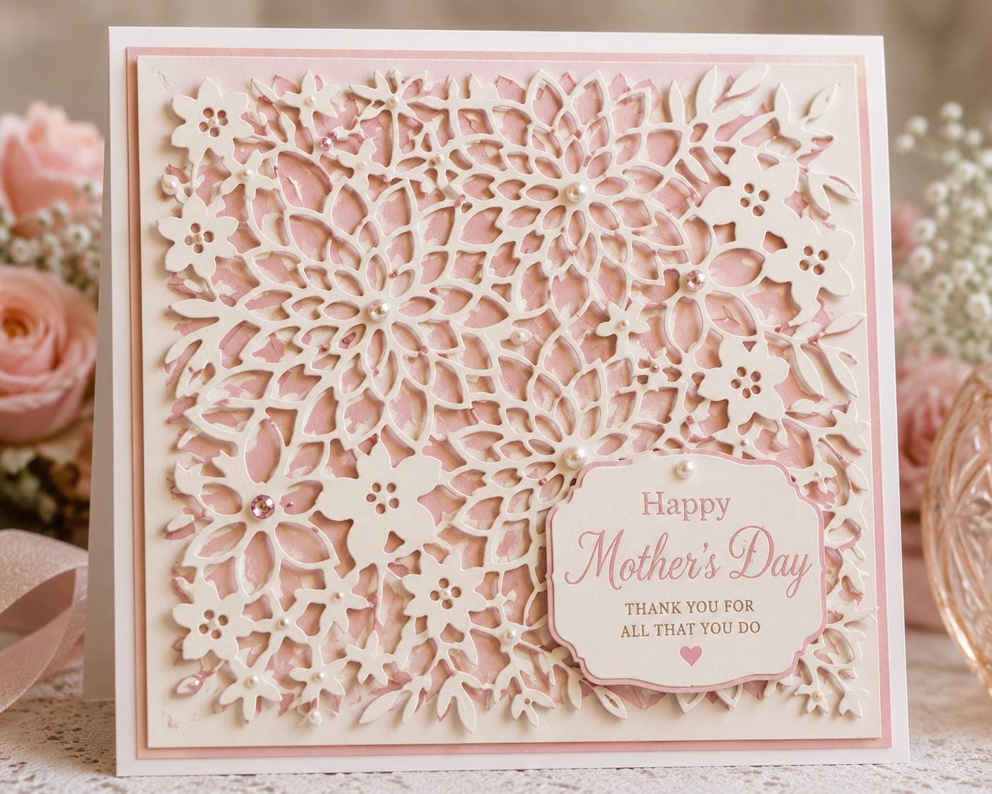 Dahlia Floral Background Metal Cutting Die for Card Making Scrapbooking and Paper Crafts