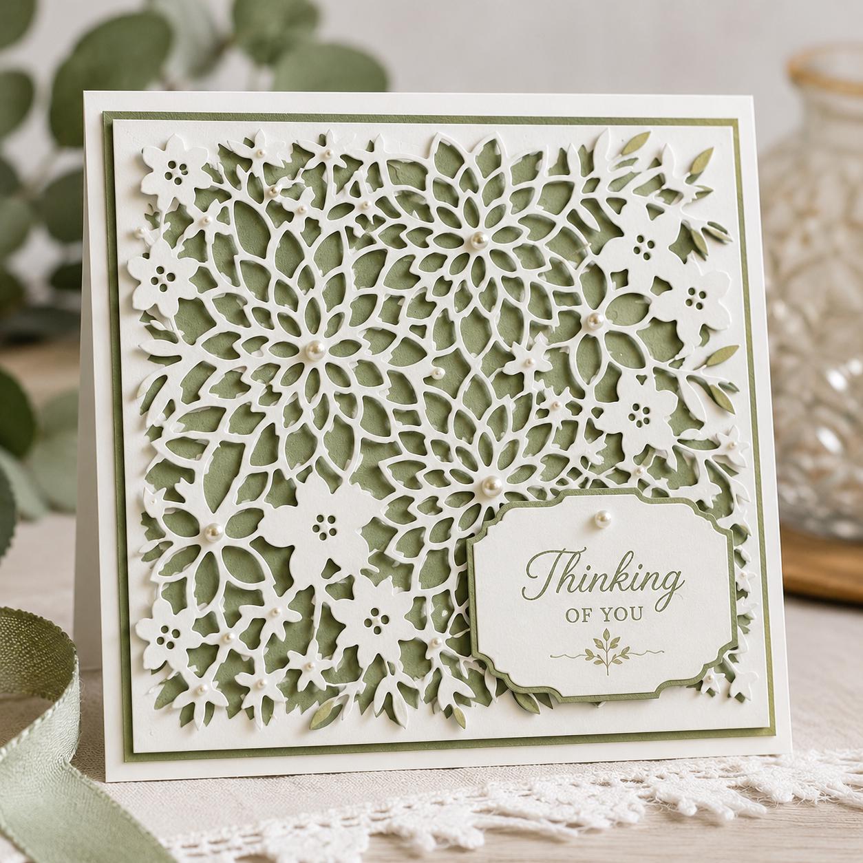 Dahlia Floral Background Metal Cutting Die for Card Making Scrapbooking and Paper Crafts