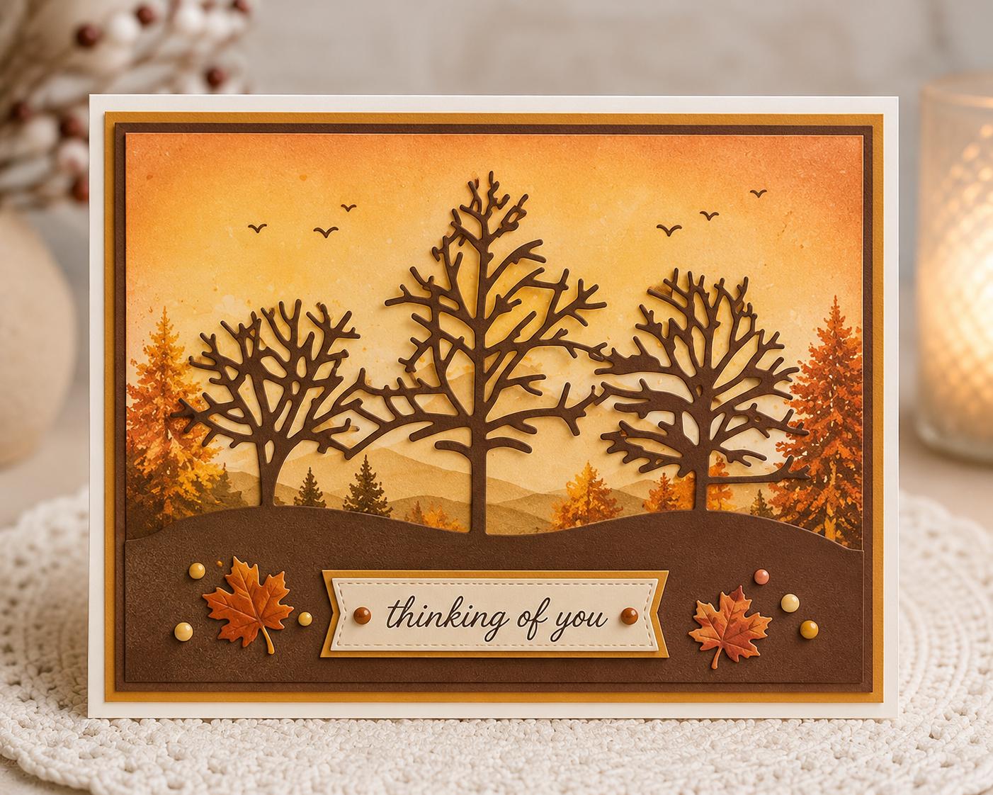 Bare Tree Grove Metal Cutting Die for Card Making Scrapbooking and Woodland Paper Crafts