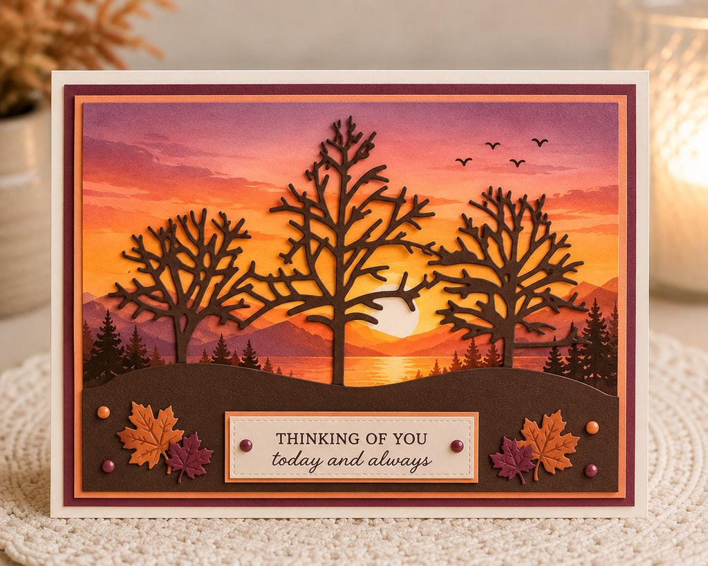 Bare Tree Grove Metal Cutting Die for Card Making Scrapbooking and Woodland Paper Crafts