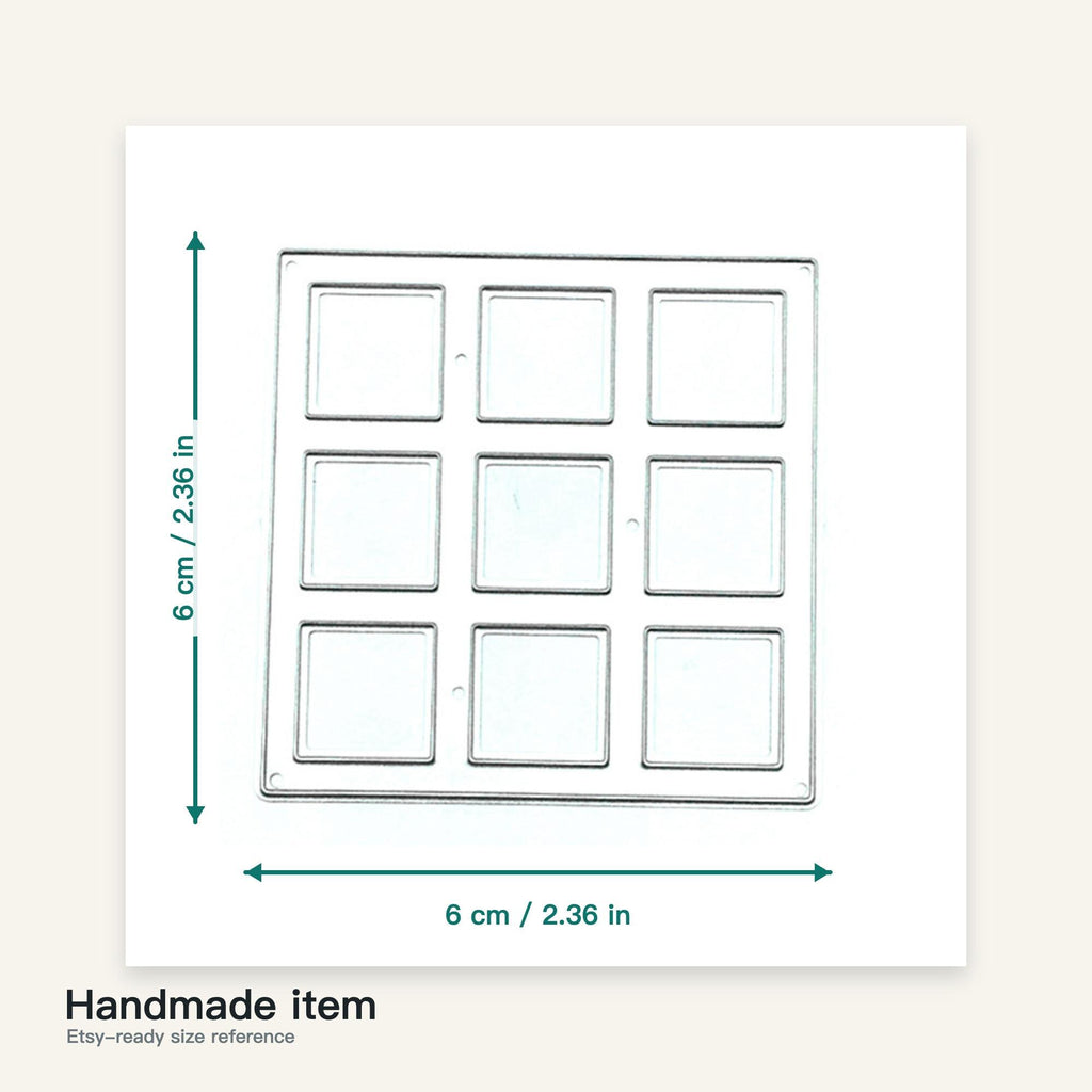 Nine Square Grid Metal Cutting Die for Card Making Scrapbooking and Photo Collages