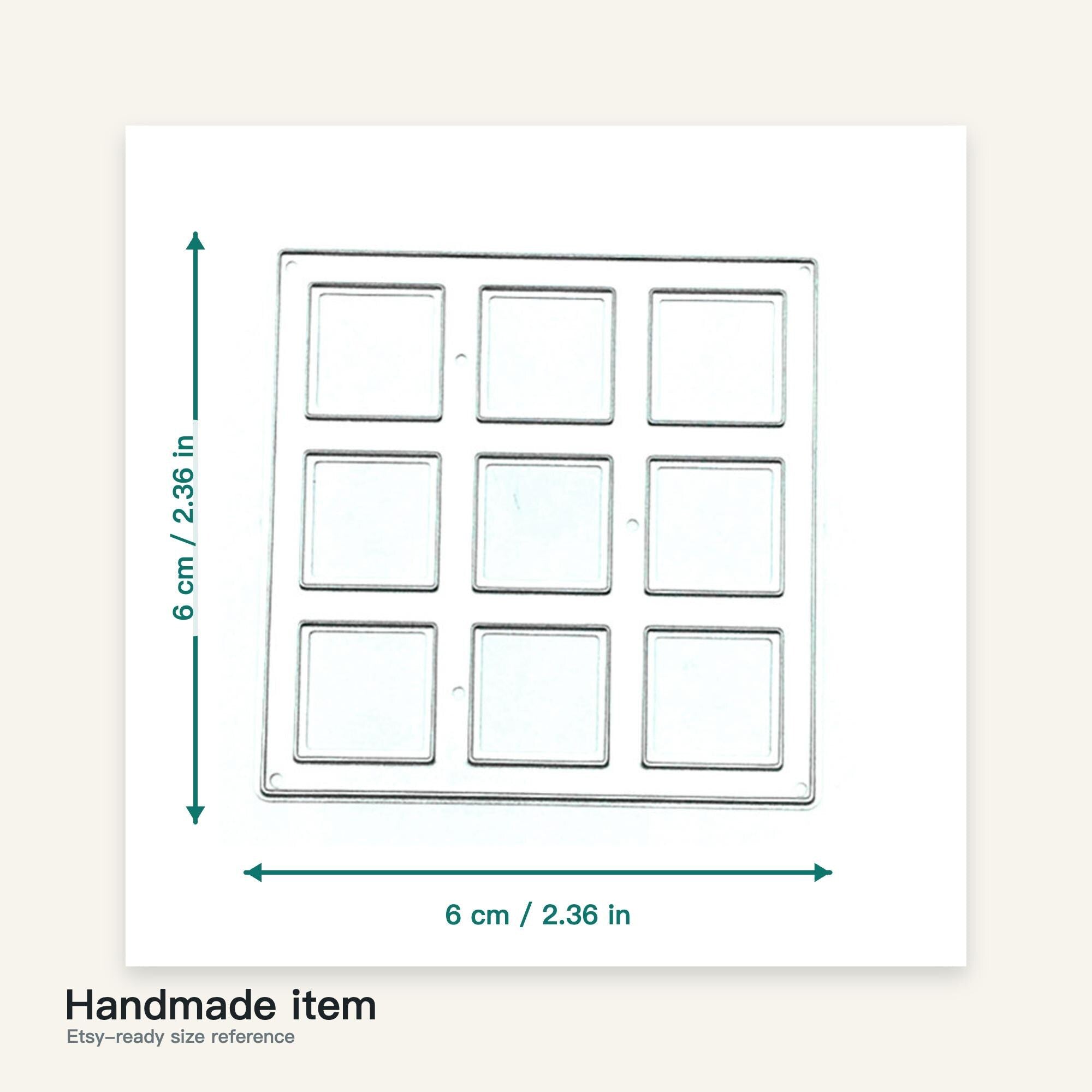 Nine Square Grid Metal Cutting Die for Card Making Scrapbooking and Photo Collages