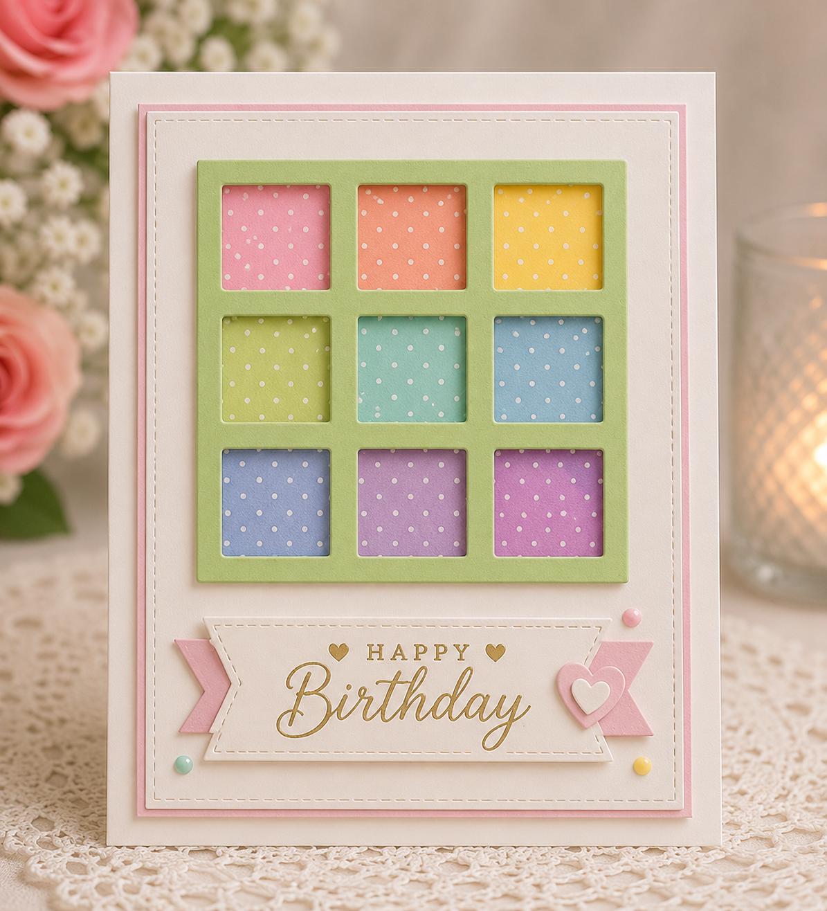 Nine Square Grid Metal Cutting Die for Card Making Scrapbooking and Photo Collages