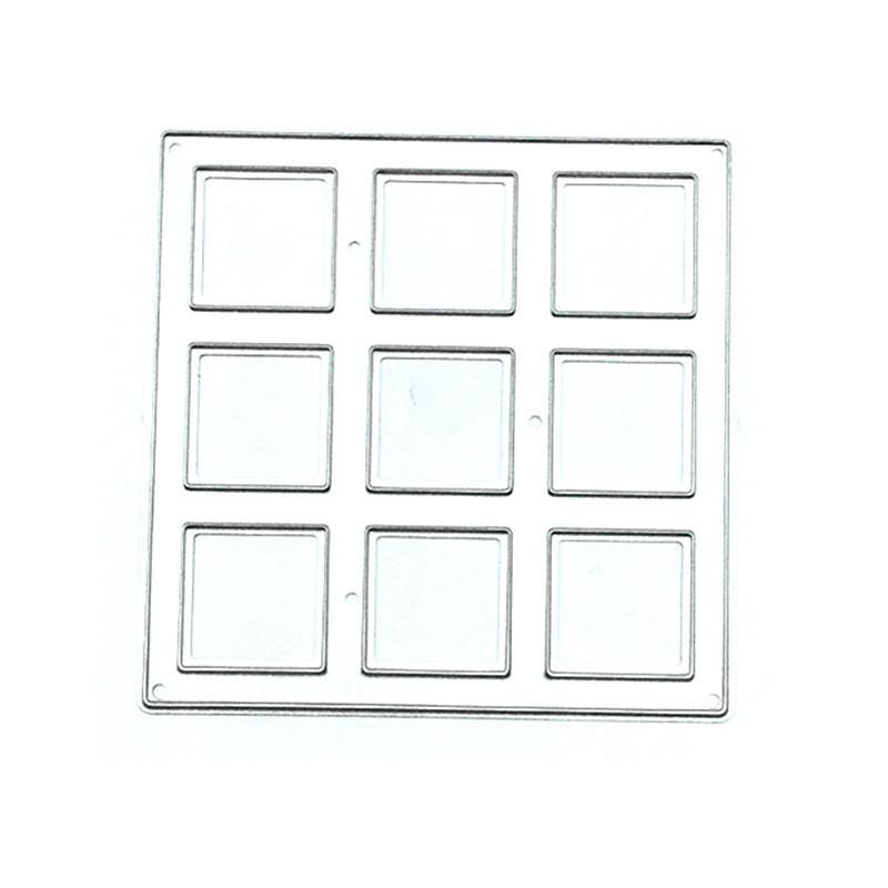 Nine Square Grid Metal Cutting Die for Card Making Scrapbooking and Photo Collages