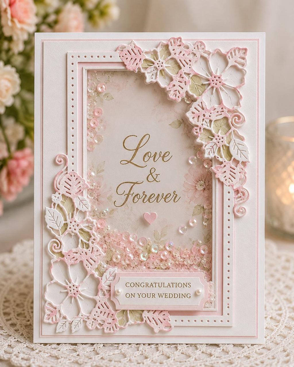 Floral Rectangle Frame Metal Cutting Die for Card Making Scrapbooking and Wedding Crafts