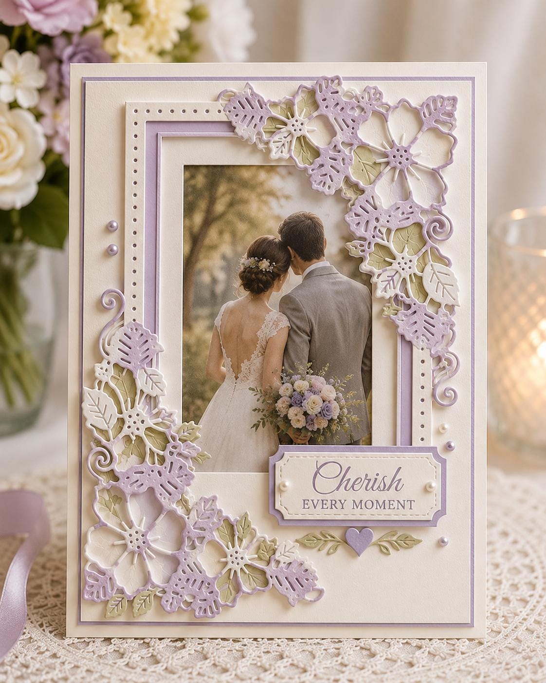 Floral Rectangle Frame Metal Cutting Die for Card Making Scrapbooking and Wedding Crafts