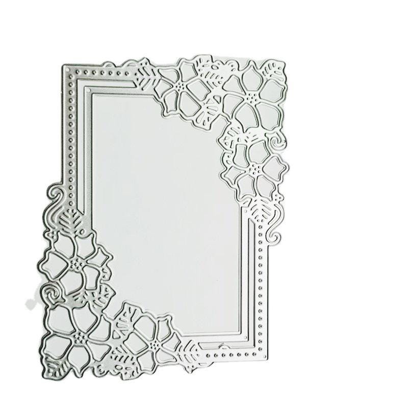 Floral Rectangle Frame Metal Cutting Die for Card Making Scrapbooking and Wedding Crafts