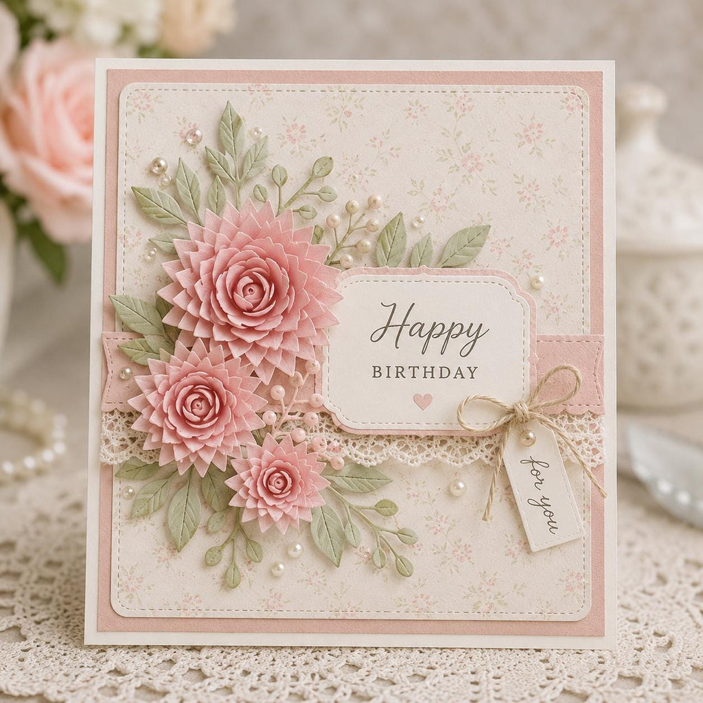 Spiral Rosette Flower Metal Cutting Dies: Card Making, Scrapbooking, Paper Crafts