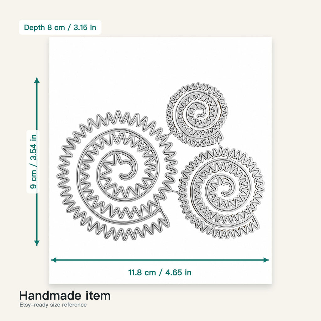 Spiral Rosette Flower Metal Cutting Dies: Card Making, Scrapbooking, Paper Crafts