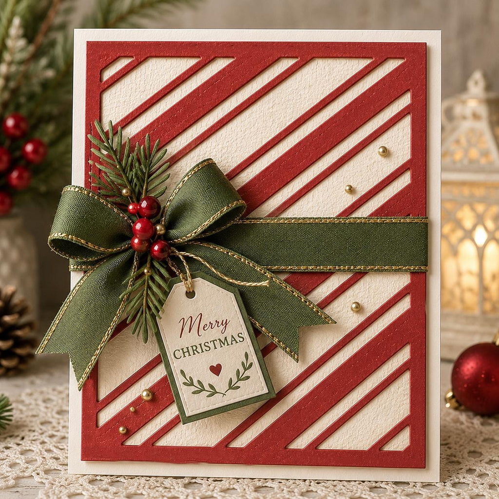 Diagonal Stripe Background Metal Cutting Die for Card Making Scrapbooking and Wedding Crafts