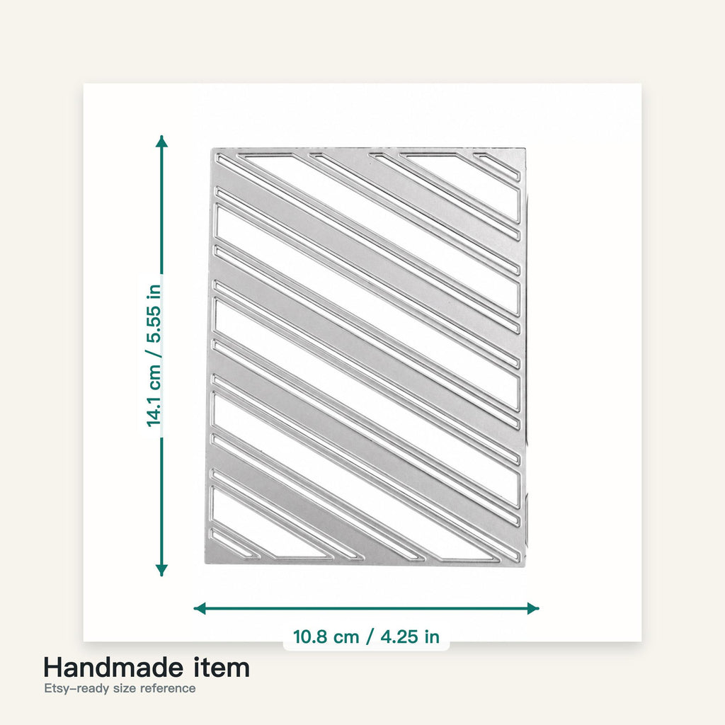 Diagonal Stripe Background Metal Cutting Die for Card Making Scrapbooking and Wedding Crafts