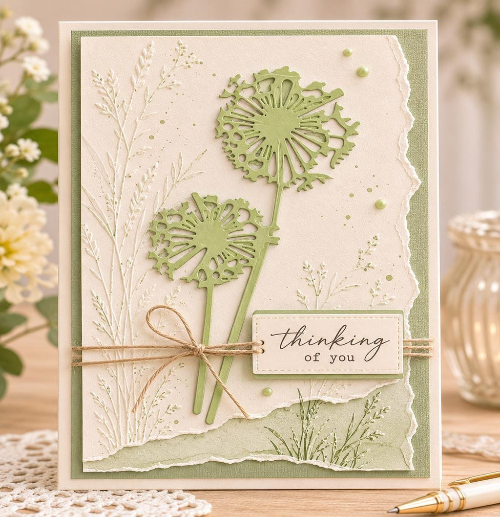 Dandelion Flower Metal Cutting Dies Set for Card Making Scrapbooking and Botanical Paper Crafts