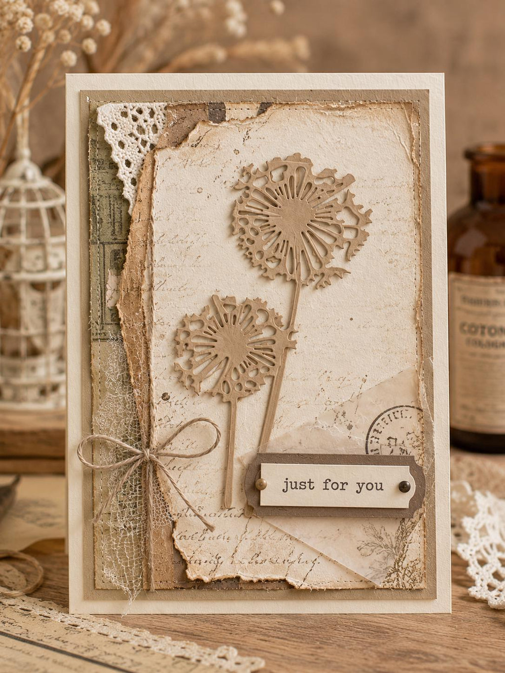 Dandelion Flower Metal Cutting Dies Set for Card Making Scrapbooking and Botanical Paper Crafts