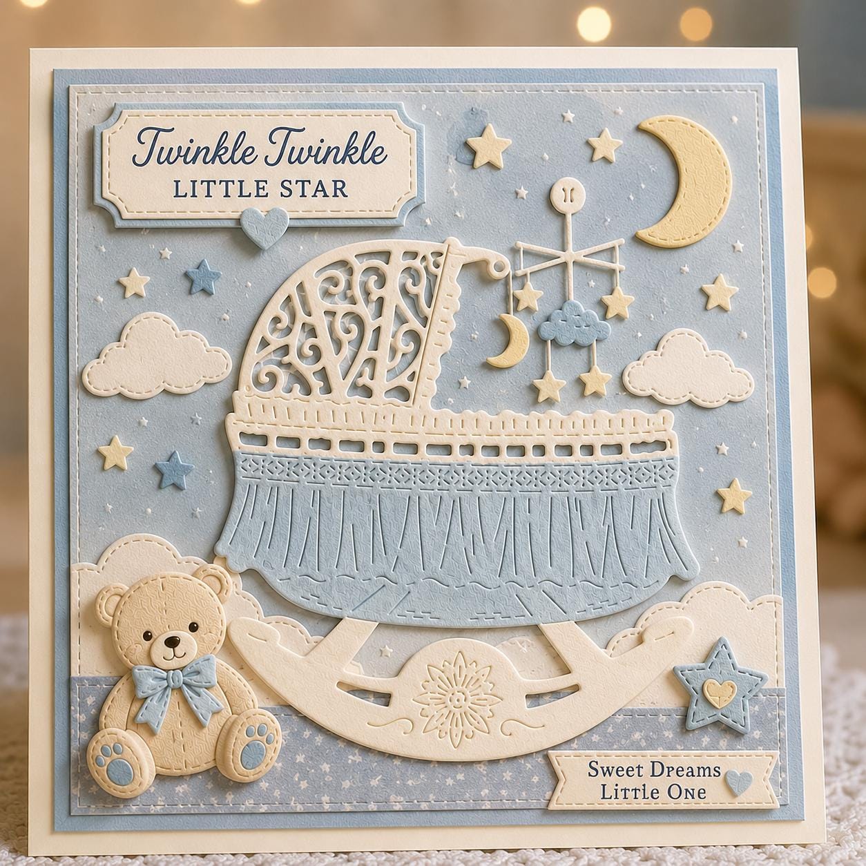 Baby Rocking Cradle Metal Cutting Die for Baby Shower Cards Scrapbooking and Newborn Crafts